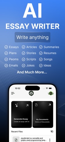 AI GenEssay screenshot