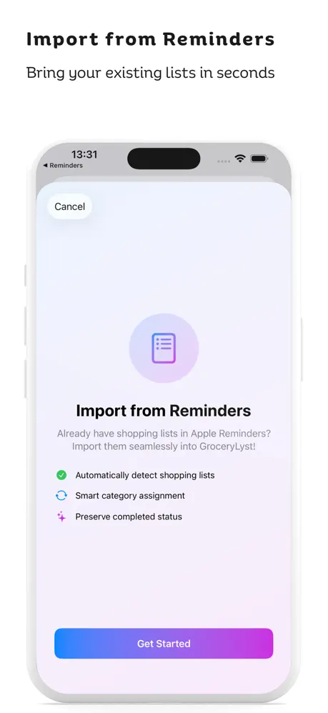Shared Grocery Shopping Lists 生鲜直购清单应用截图