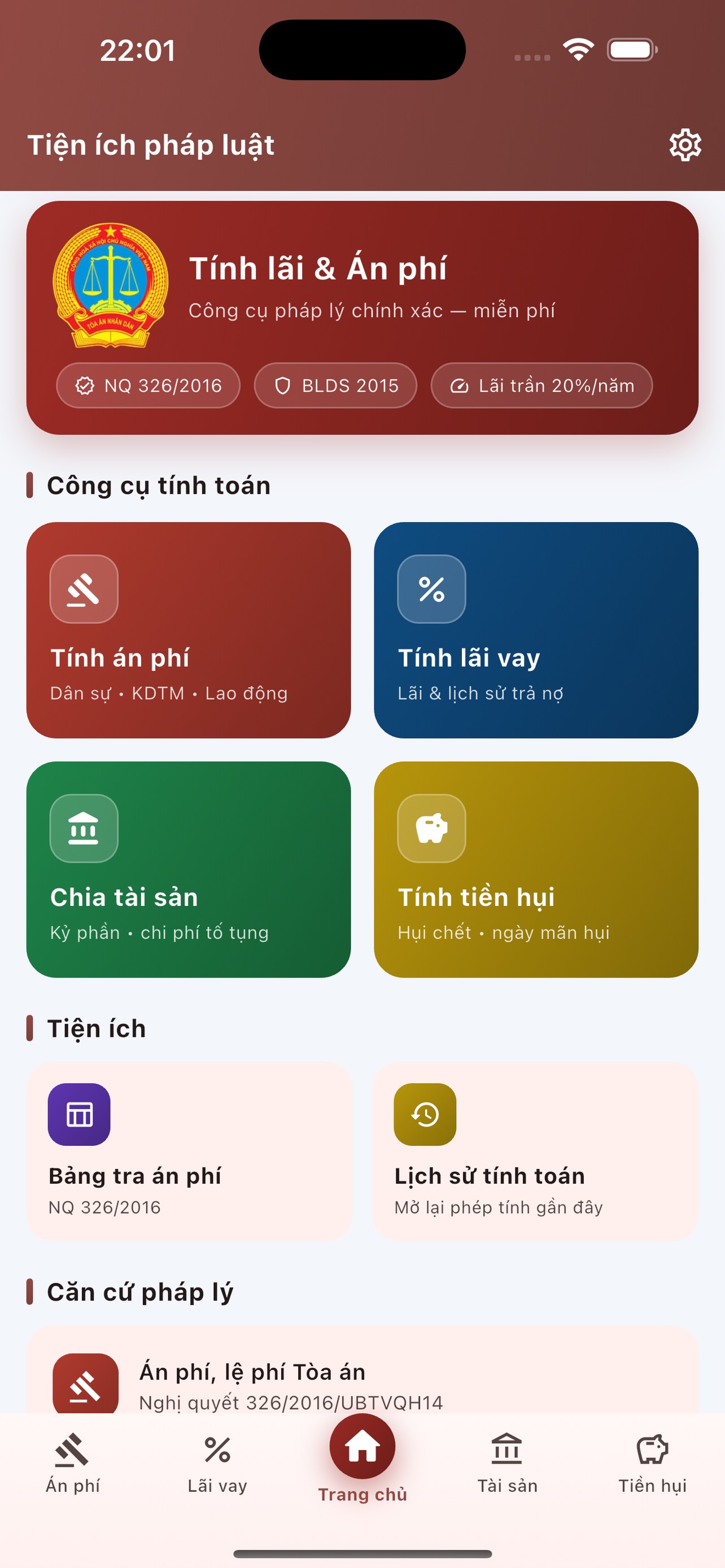 Screenshot 9 of Tính lãi & Án phí