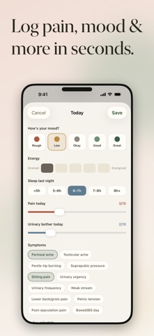 Steda Prostatitis Tracker iPhone screenshot
