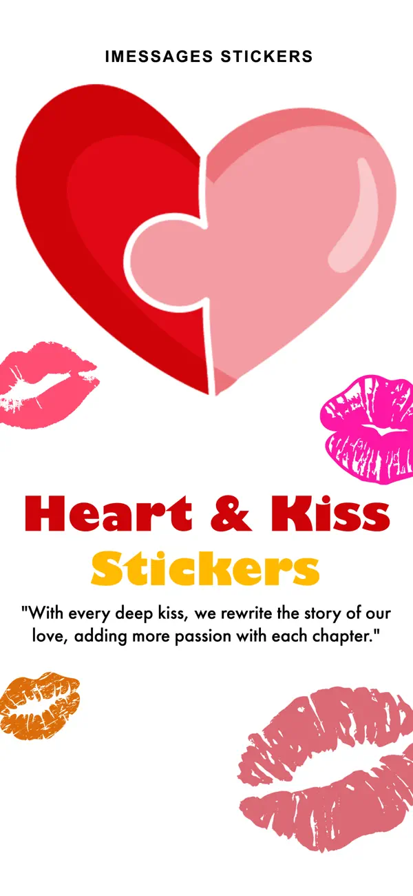 Screenshot #1 pour Heart and Kiss Stickers