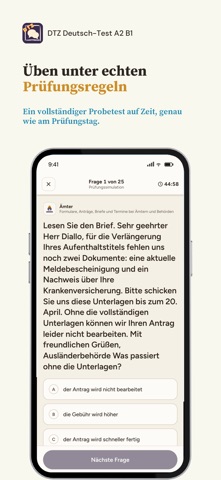 DTZ German Exam A2-B1 iPhone screenshot