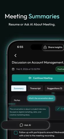 Modus: AI Meeting Assistant Screenshot 9 of 10