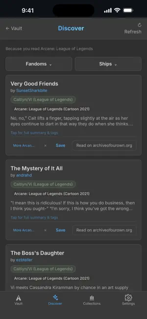 AoVault Fanfiction Library screenshot 4