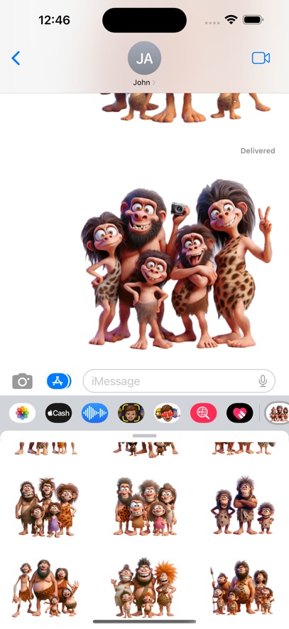 Neanderthal Family Stickers