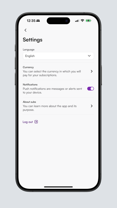 subs - tracking subscriptions Screenshot