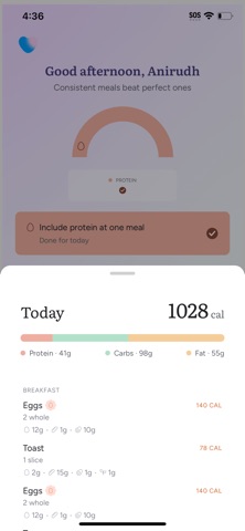 Hobbes: Nutrition Habit Coach iPhone screenshot