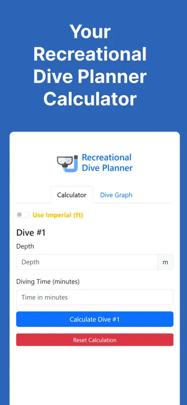 Dive Planner Calculator screenshot 1 of 3