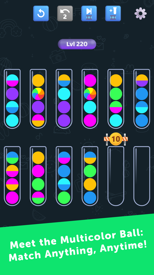 #5. Ball Sort: Bicolor Twist (iOS) By: Viviana Baeza