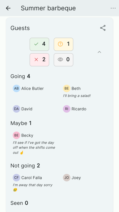 Screenshot #7 for Gather: A simple event planner