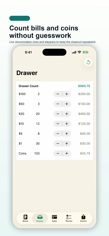 Cash Drawer Close Studio screenshot 2