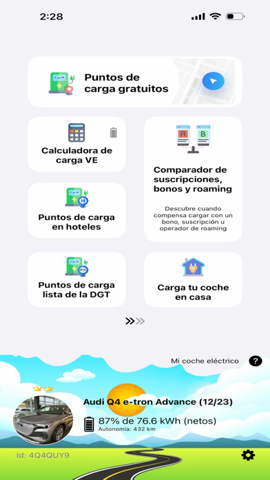 Mi coche eléctrico app screenshot
