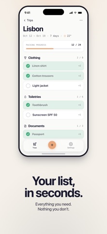 Rouve: Packing List Screenshot 1 of 5