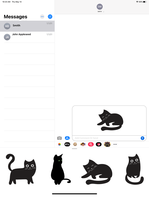 Screenshot #6 pour Black Cat Sticker for iMessage