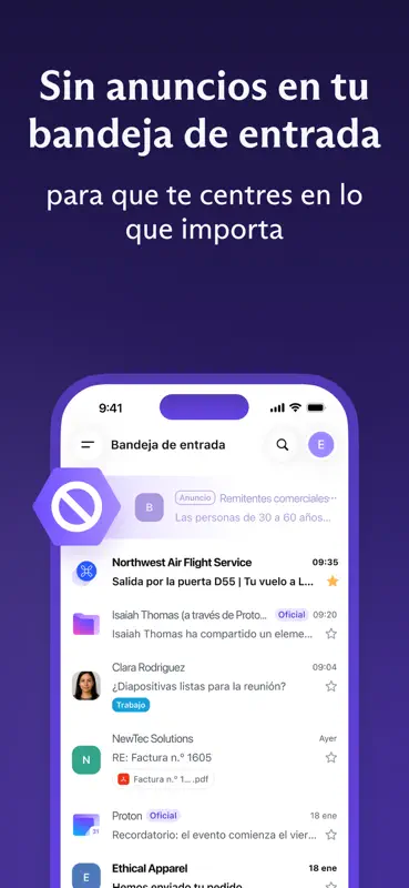 Proton Mail Correo electrónico screenshot 3 of 9