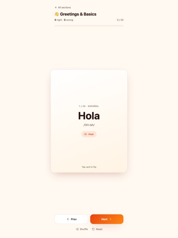 Spanish Flashcards Quest iPad screenshot