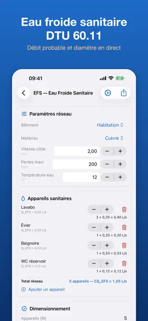 Calculateur CVC et Plomberie screenshot 4
