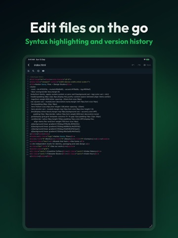 Localhost Web Server & Files iPad screenshot