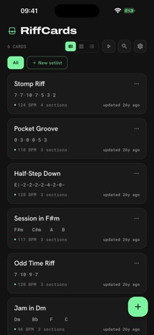 RiffCards screenshot