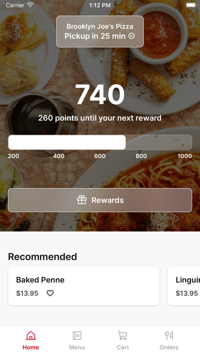 Screenshot 1 of Brooklyn Joe's Pizza App