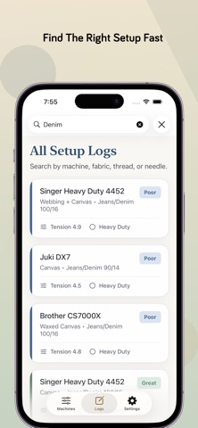 SewSetup: Needle & Fabric Log Screenshot 3 of 5