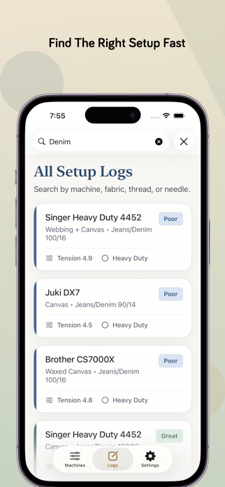 SewSetup: Needle & Fabric Log Screenshot 3 of 5