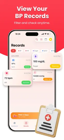Capture d'écran de Health Monitor: BP & Glucose sur iPhone 5