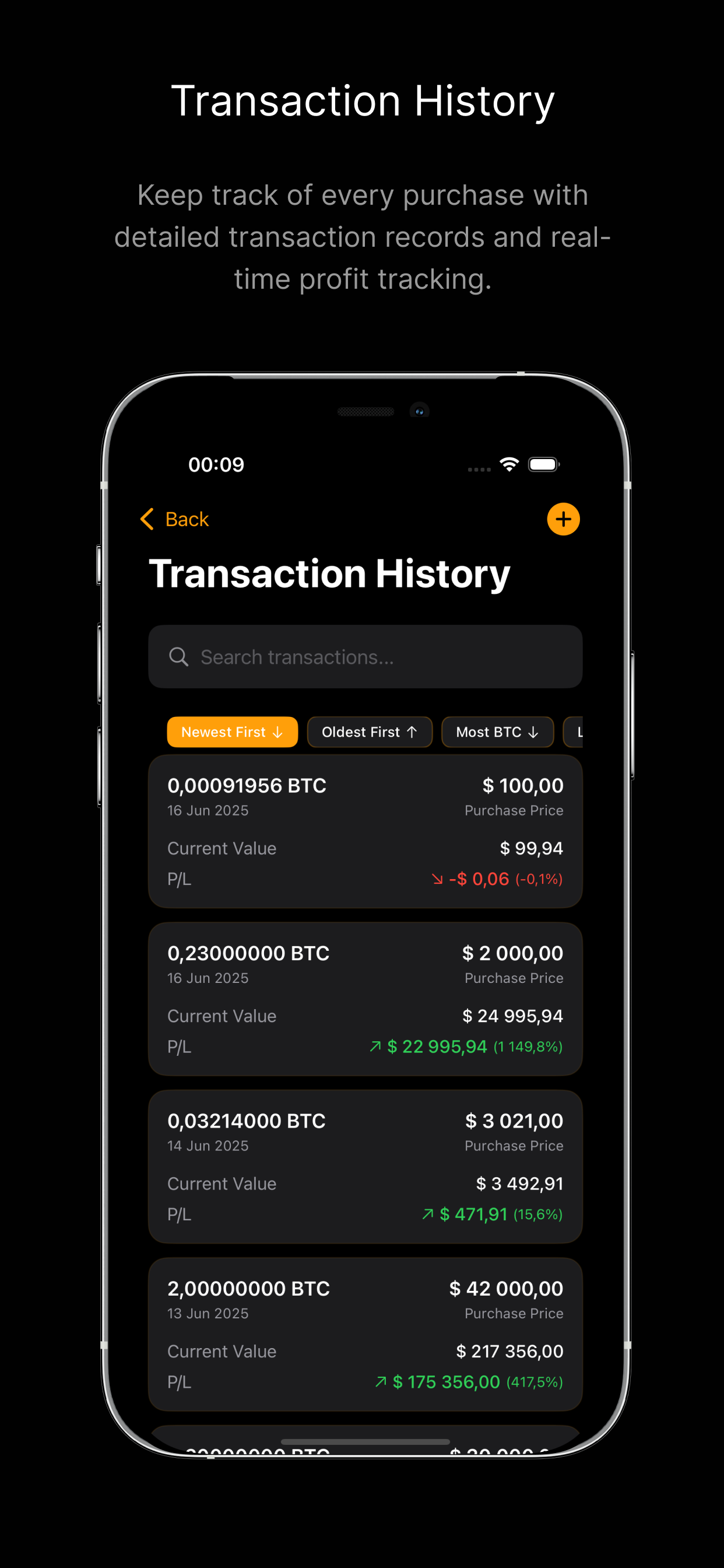 Bitcoin Stack Tracker