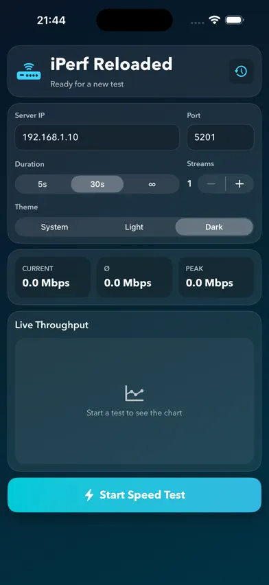iPerf Reloaded screenshot 1
