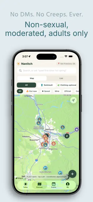 Nanitch: Nude Beach Social Map screenshot 2