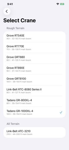 Rigging Calculator: Crane Lift iPhone screenshot