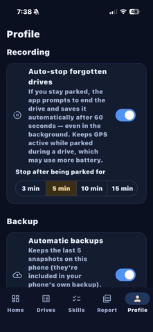 LogMyDrive iPhone screenshot