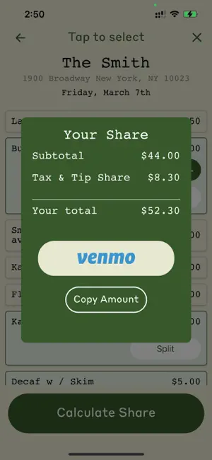Olive Split: Bill Splitter screenshot 4