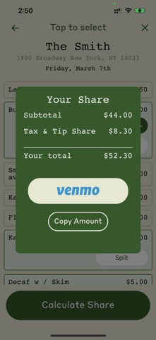Olive Split: Bill Splitter Screenshot 4 of 4