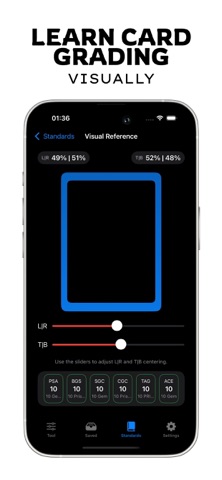 Card Centering Calculator App iPhone screenshot