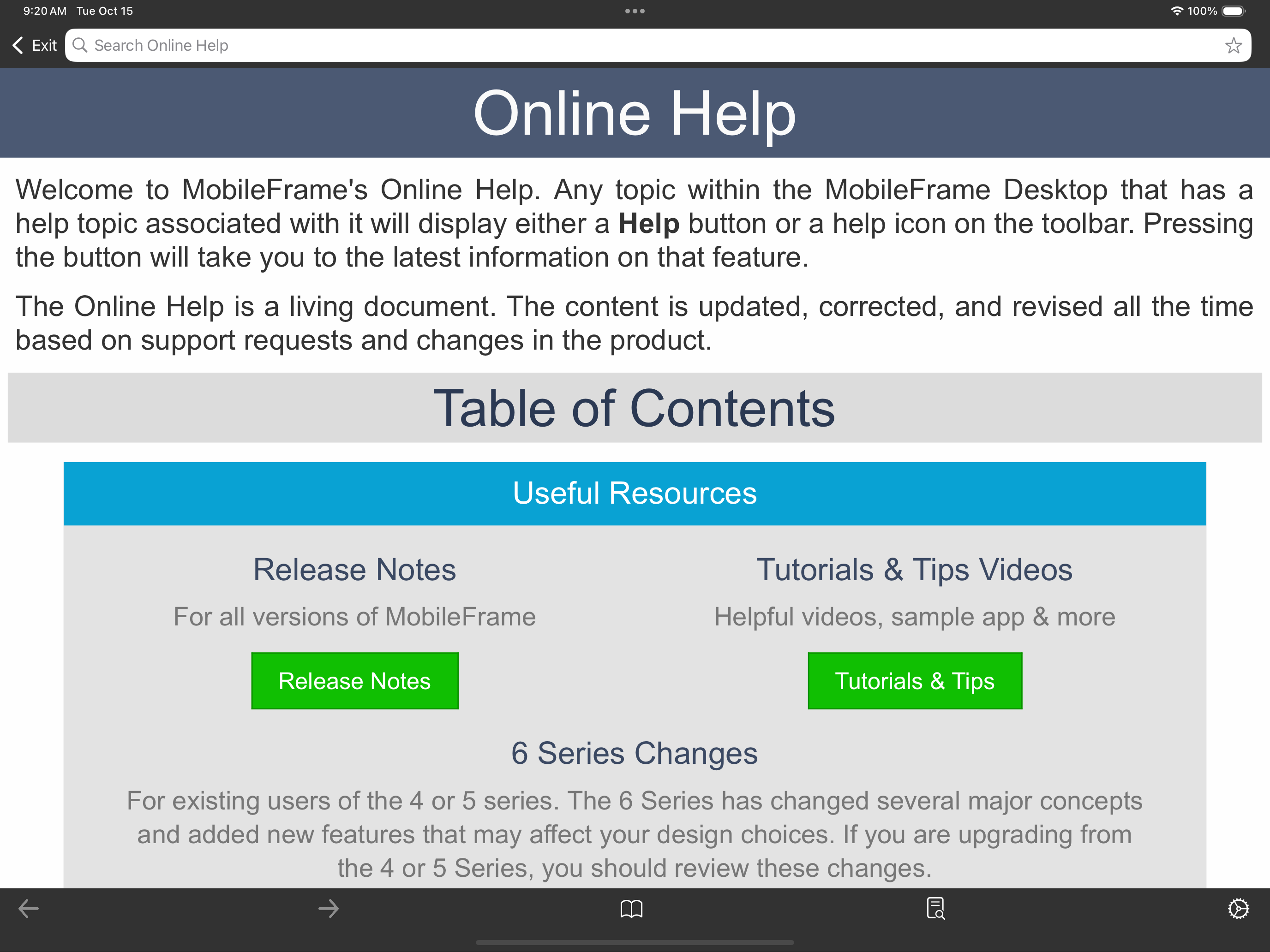 MobileFrame Online Help screenshot 8