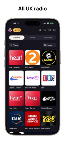 Radio UK: Live FM & DAB Online iPhone screenshot
