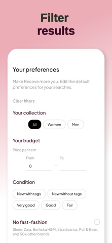 Recove: Inspo to secondhand screenshot