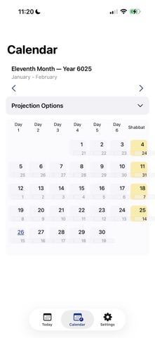 BibliCal - Biblical Calendar iPhone screenshot