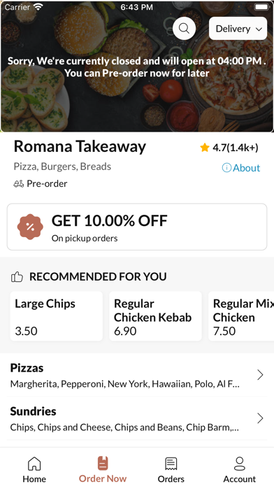 Romana Takeaway Screenshot