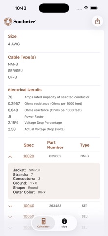 Building Wire Selector Screenshot 2 of 2