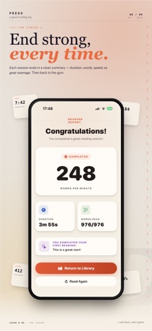 Predo: Speed Reading Trainer iPhone screenshot