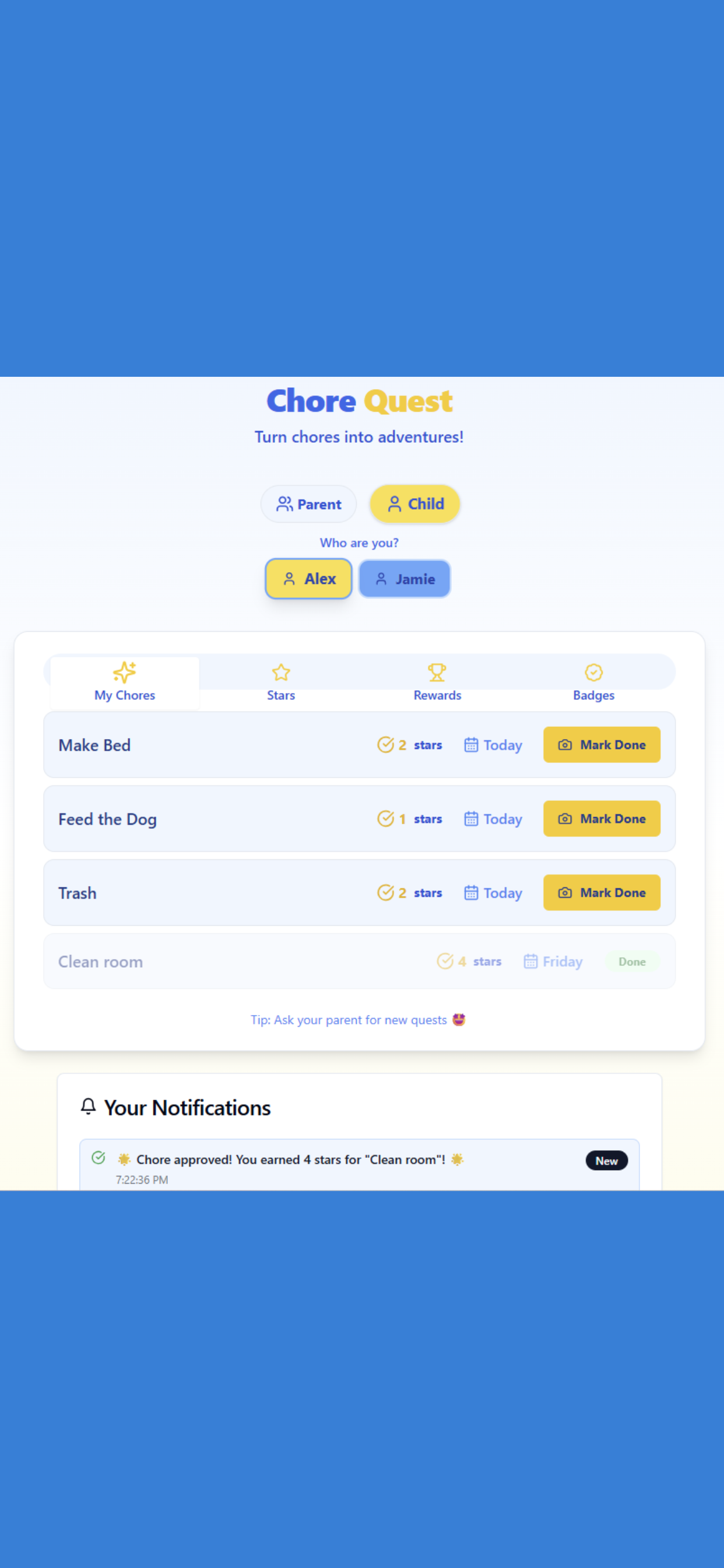 Chore Quest Rewards