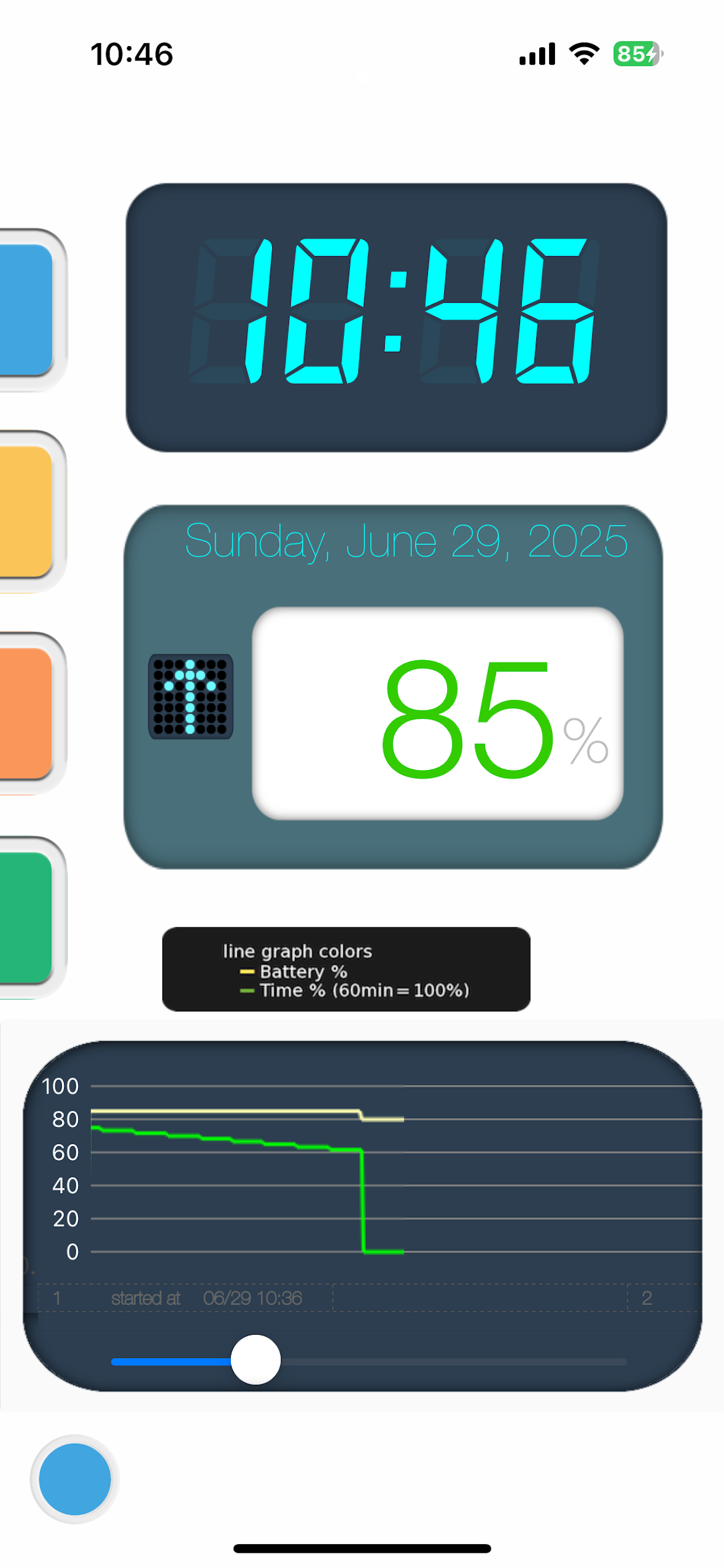 BatteryNow - Big Digital Clock
