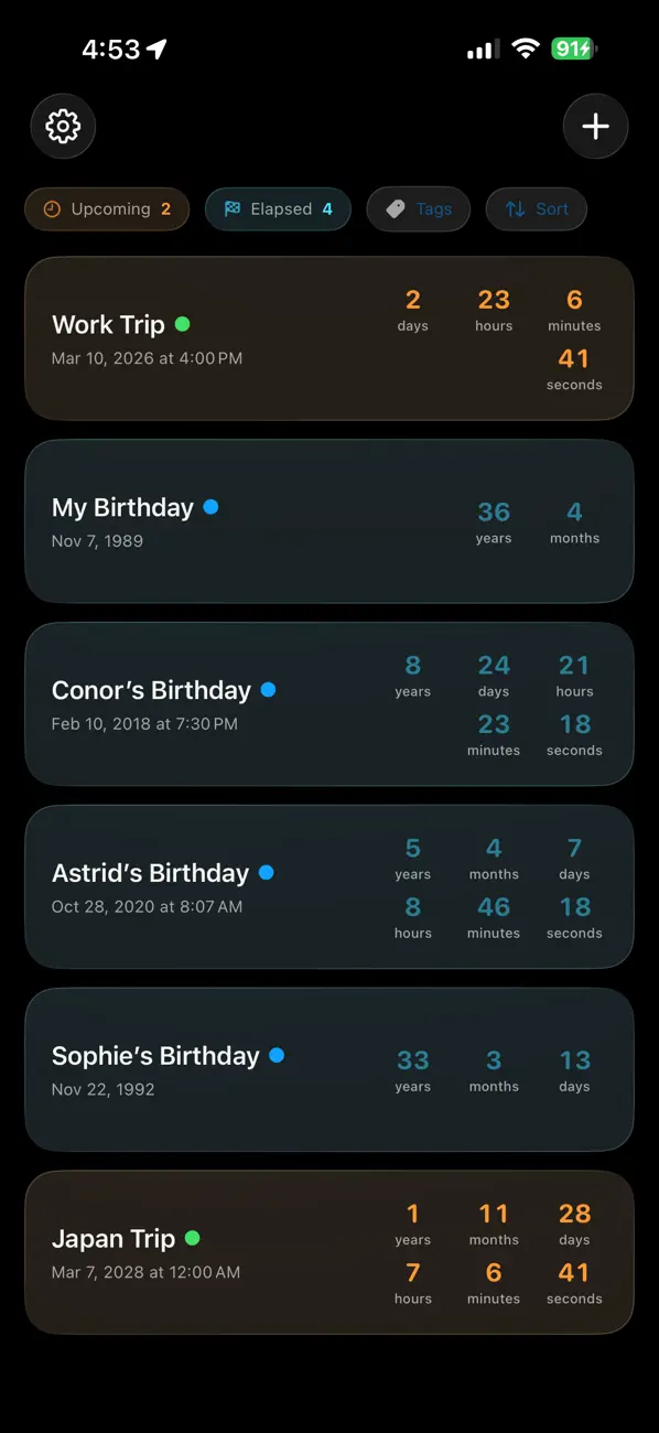 #1. Span: Countdown & Time Tracker (iOS) 게시자: Shamir Wehbe