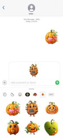 Romantic Pumpkin Stickers iPhone screenshot