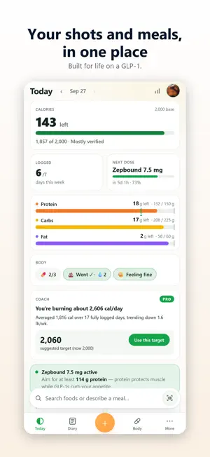 Macroline: GLP-1 Food Tracker screenshot 1