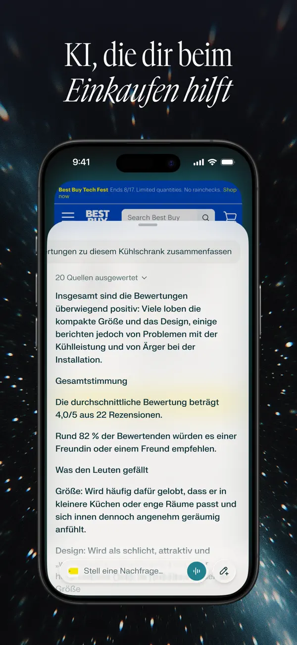 Comet - AI Browser & Assistant iPhone App Screenshot 7 – Dienstprogramme
