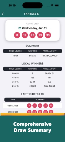 FloridApp Lottery Result screenshot