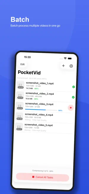 PocketVid - Video Compressor screenshot 2